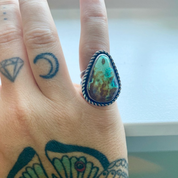 Free People Jewelry - Vintage sterling, silver and turquoise ring